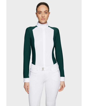 Samshield Lucia metal Dots Ladies Long Sleeve Show Shirt, Hunter Green.