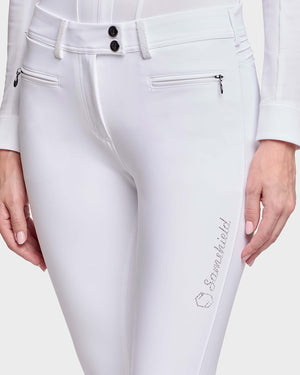 Samshield Adele Crystal Fabric Breech, White, detail.