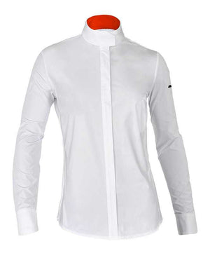 Struck Women's Series 1 Long Sleeve Show Shirt, White, front.