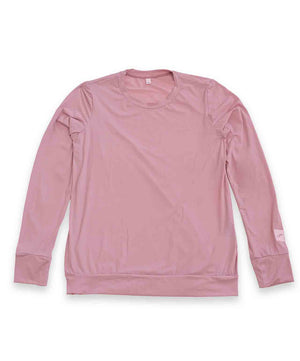 Struck Flow Ladies Long Sleeve Training Top, Pink, front.