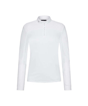 Trolle T Cut Long Sleeve Balance Ladies Polo Top, White.