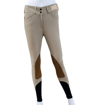 Tailored Sportsman Tech Light Mid Rise Ladies Breech, Tan/Tan.