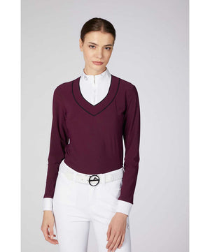 Vestrum Reims Ladies Long Sleeve Show Shirt, Burgundy.