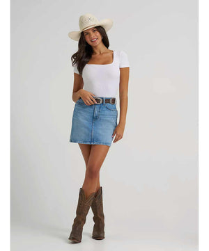 Wrangler Womens Retro Bailey Denim Skirt, Mikayla.