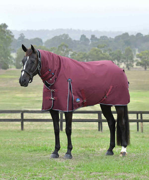 Weatherbeeta Comfitec Essential Turnout Combo 50g, Burgundy/Navy.