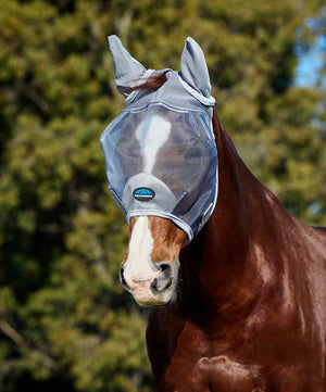 Weatherbeeta Comfitec Fine Mesh Fly Mask with Ears SS26, Grey.
