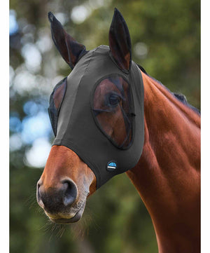 Weatjerbeeta Comfitec Stretch Fly Mask with Ears, Charcoal/Black.