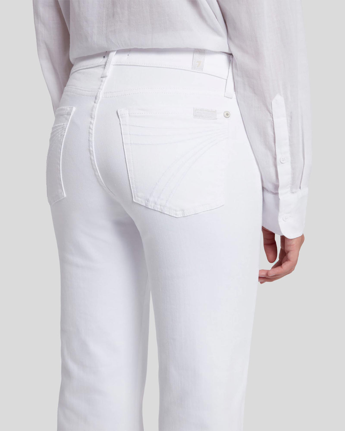 7 For All Mankind Womens Dojo Tailorless White Jeans