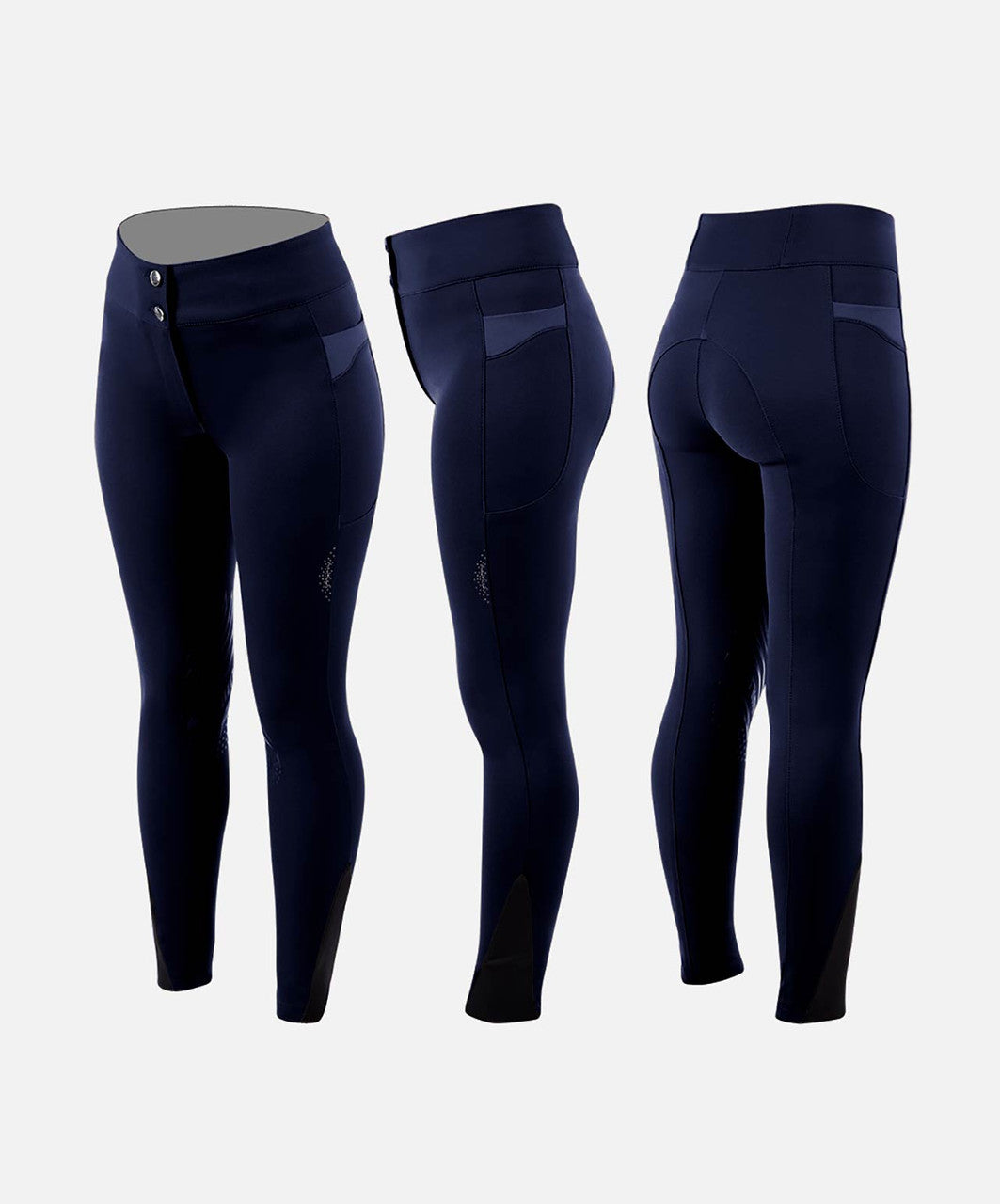 Animo NIcky Ladies Knee Patch Breech, Navy.