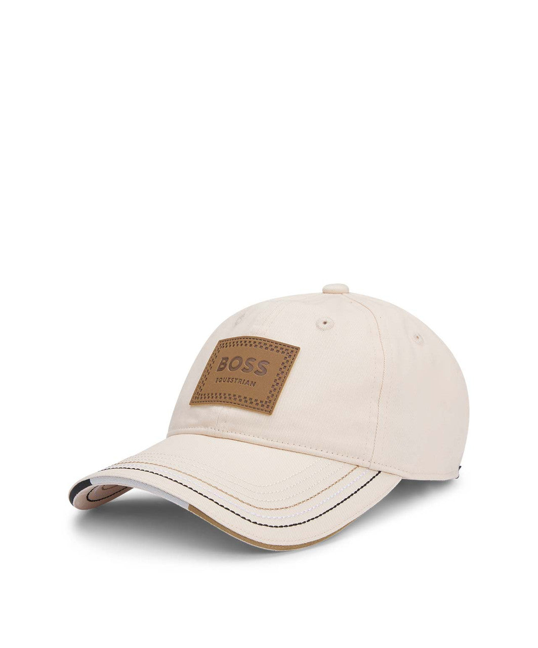 Boss Leather Vintage Patch Cap, Pearl.
