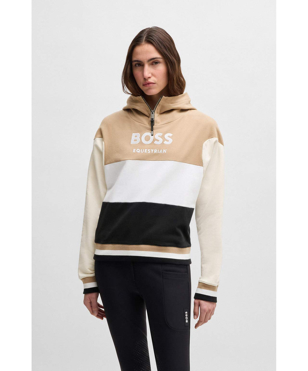 Boss Equestrian Faye Ladies Hooded Sweat Shirt, Camel.