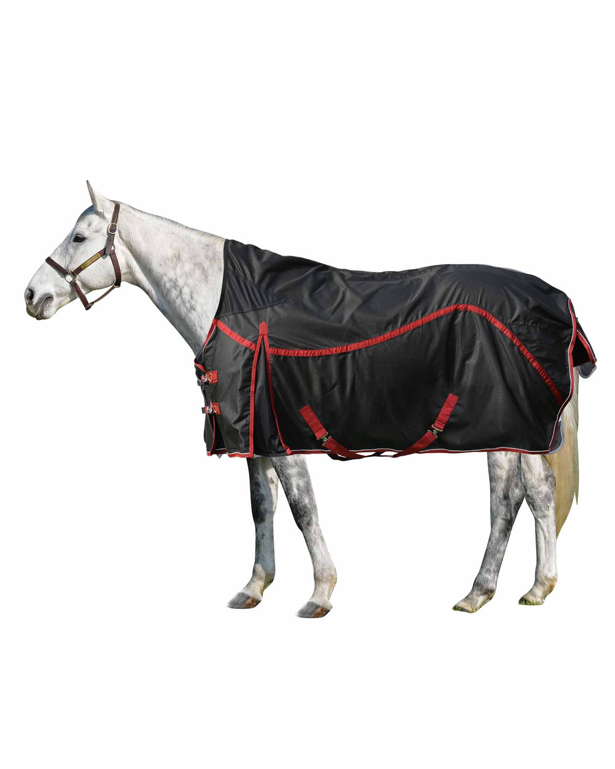 Century 600D Fleece Lined Turnout, Black/Burgundy