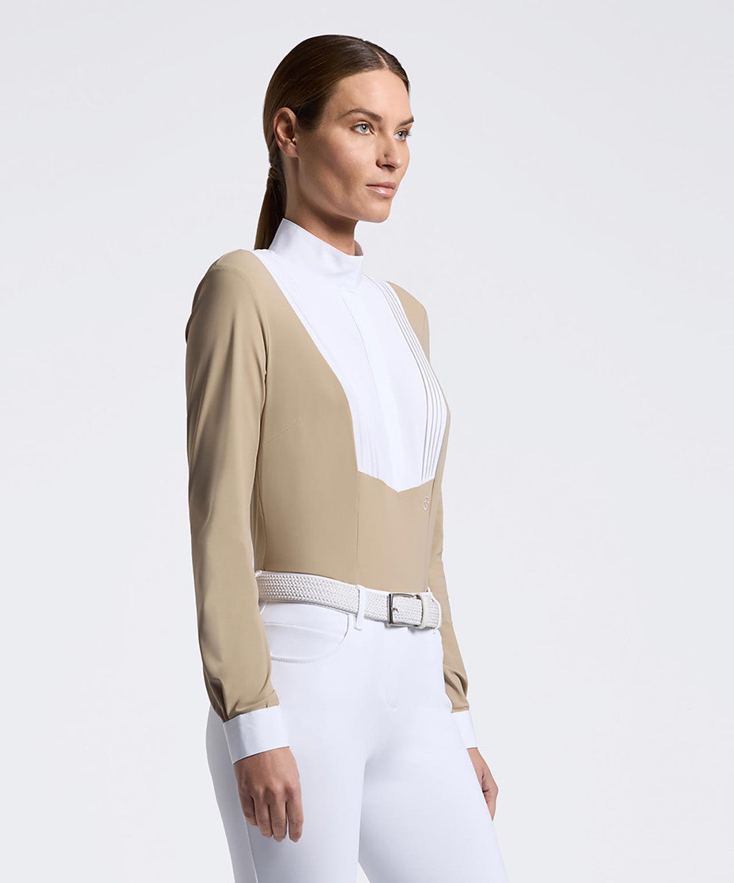 Cavalleria Toscana Ladies American Show Shirt FW26 JE022, Aluminum.