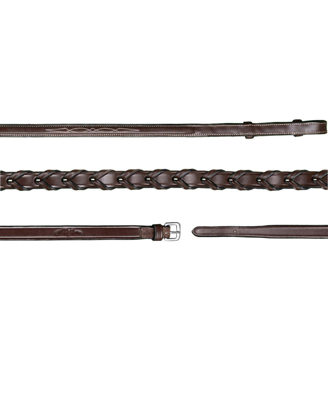 Dy'on Hunter Collection 1/2" Laced reins in Brown.