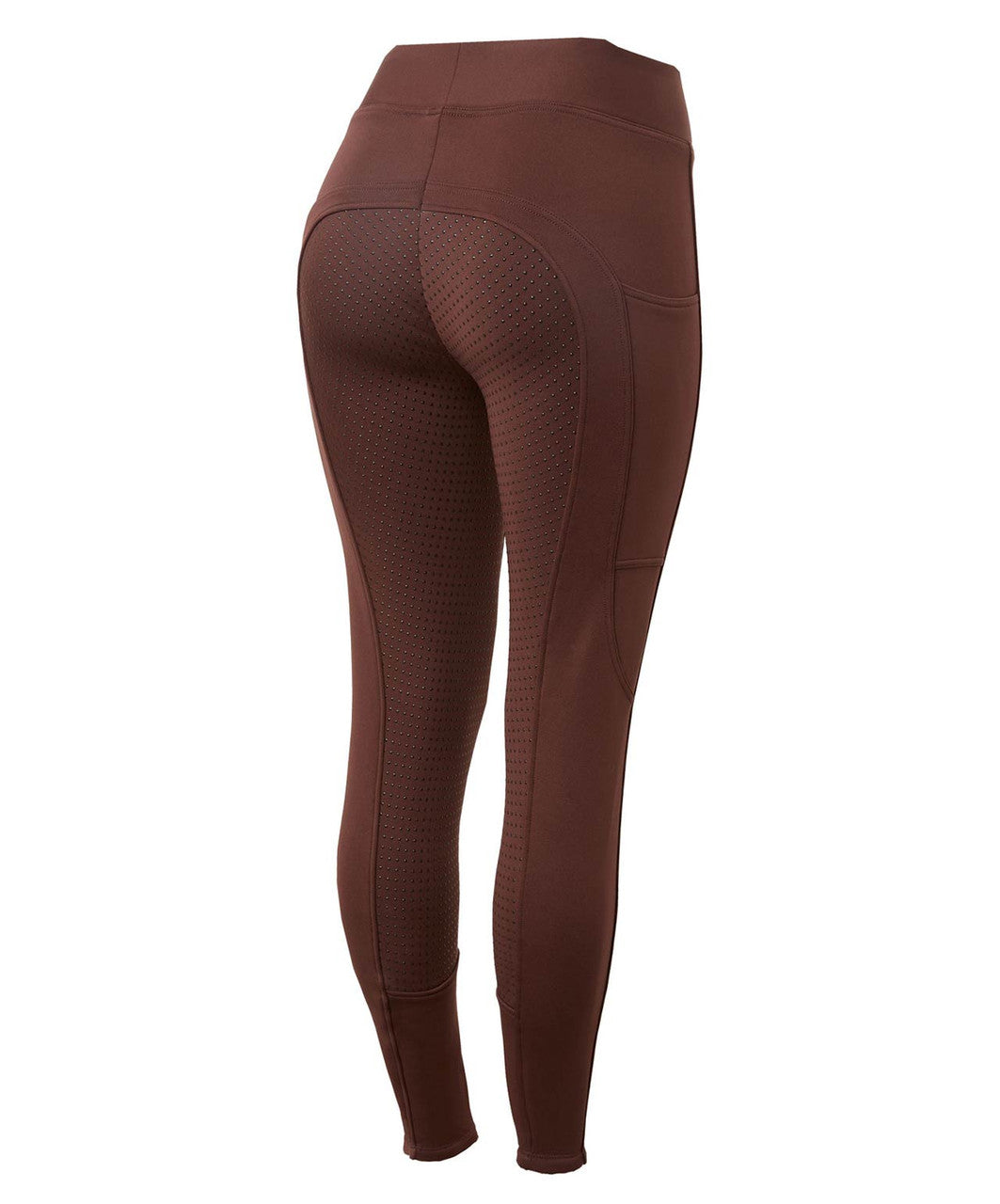 Horze Active Ladies Winter Silicone Full Seat Tight, Rum Raisin Brown.