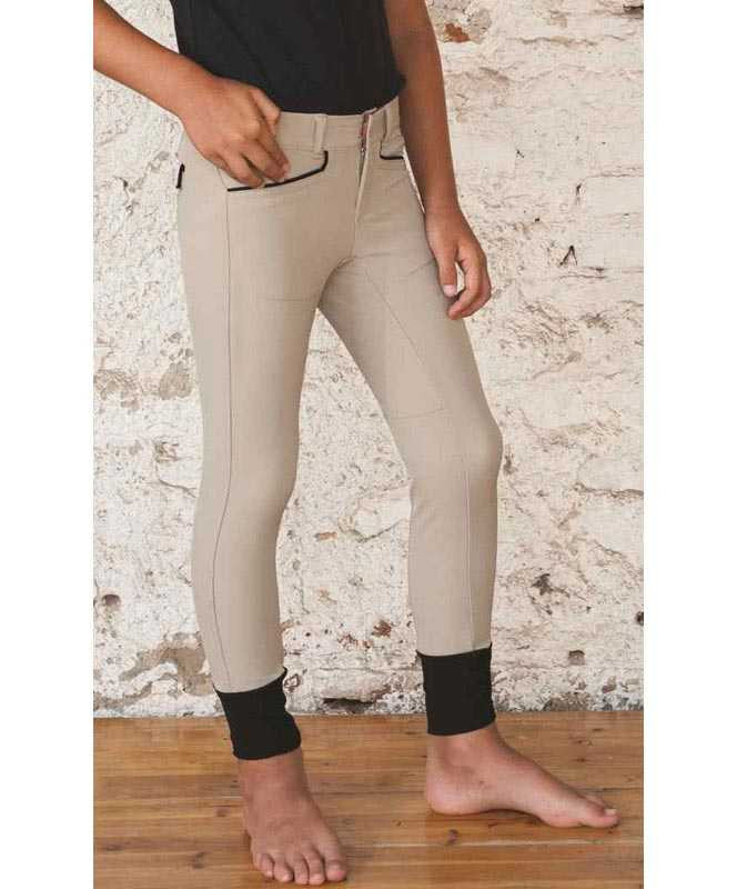 For Horses Chico Grip Boys Breech in Beige.