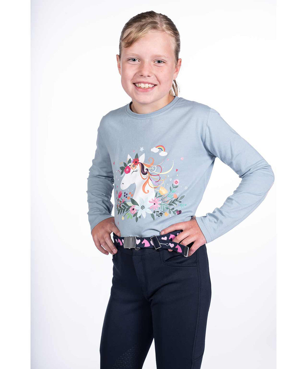 HKM Wonderland Girl's shirt in Grey Blue.