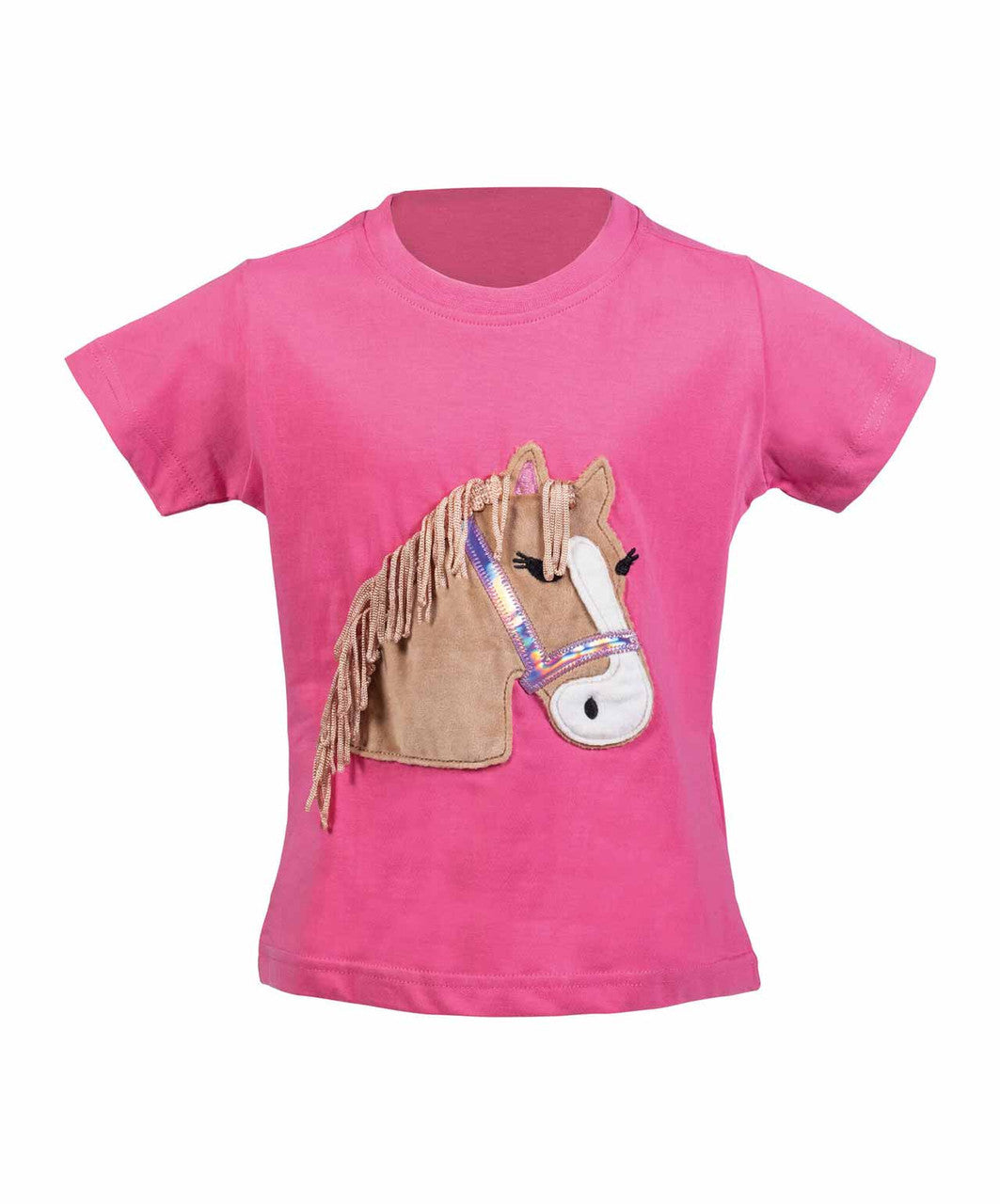HKM Lola Fluffy Kid's Tee Shirt, Pink, detail.