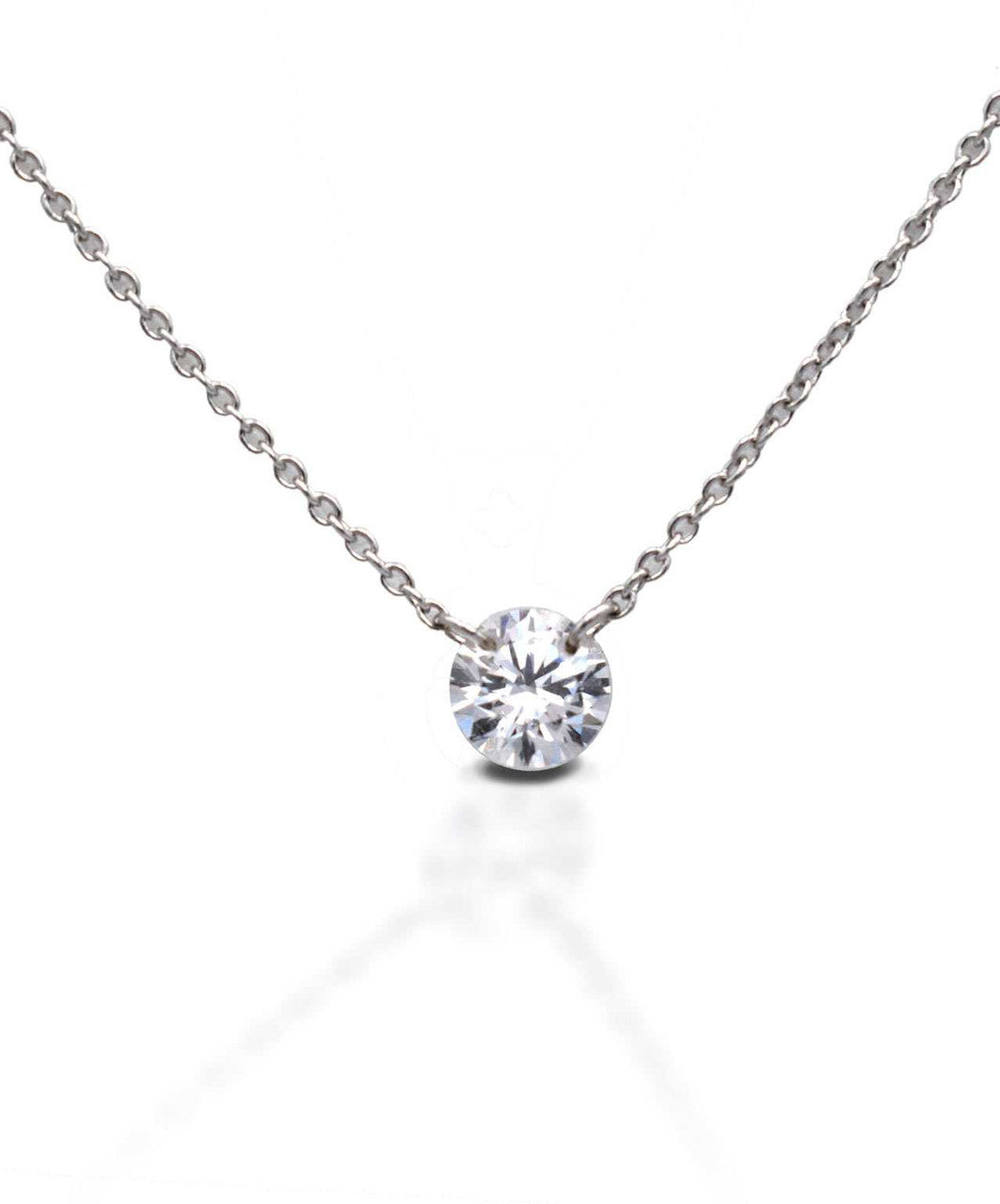 Kelly Herd Clear Stone Naked Pendant, 1 CT, Sterling Silver.