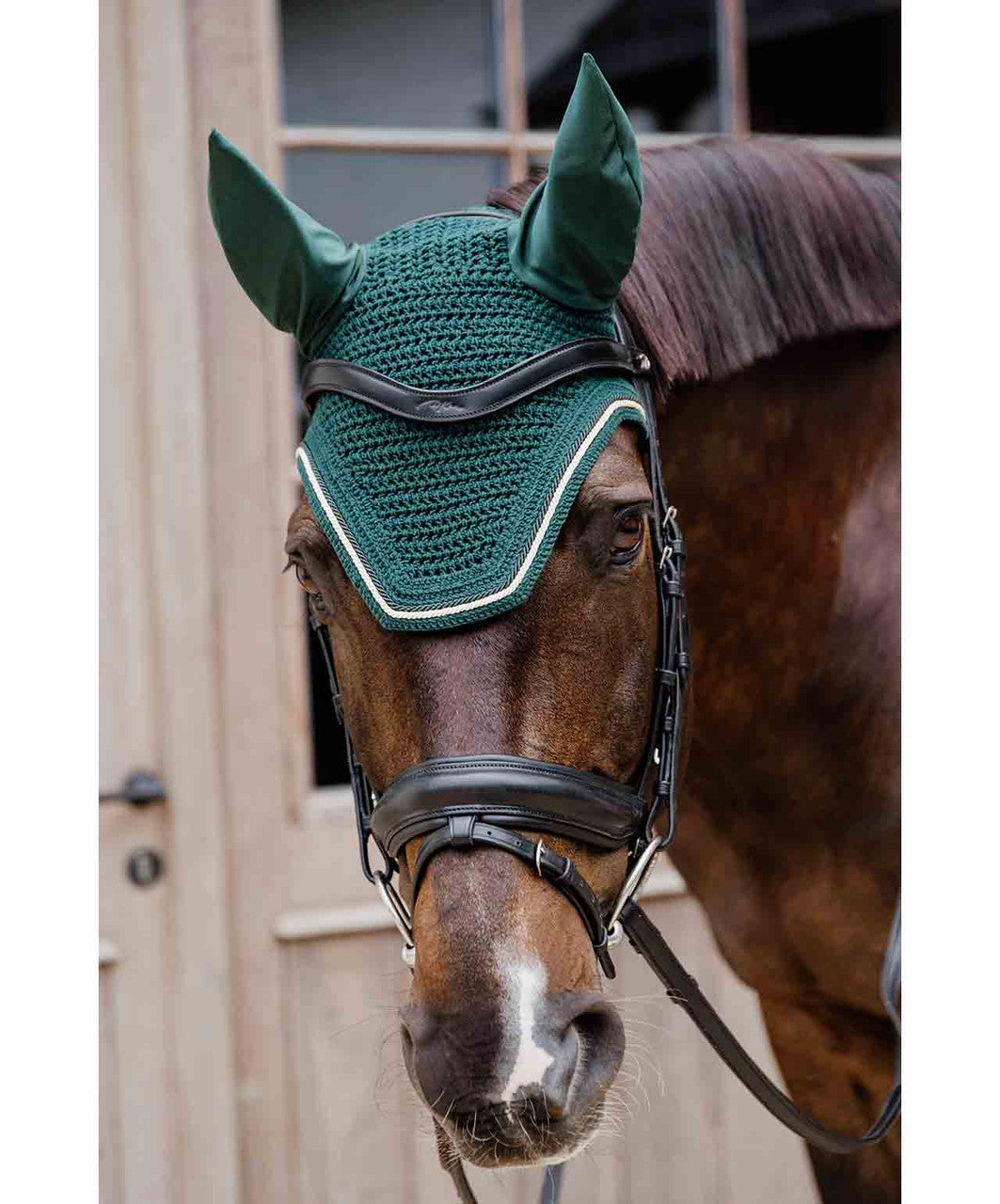 Kentucky Horsewear Fly Veil Wellington Diamond Rope, Soundless.