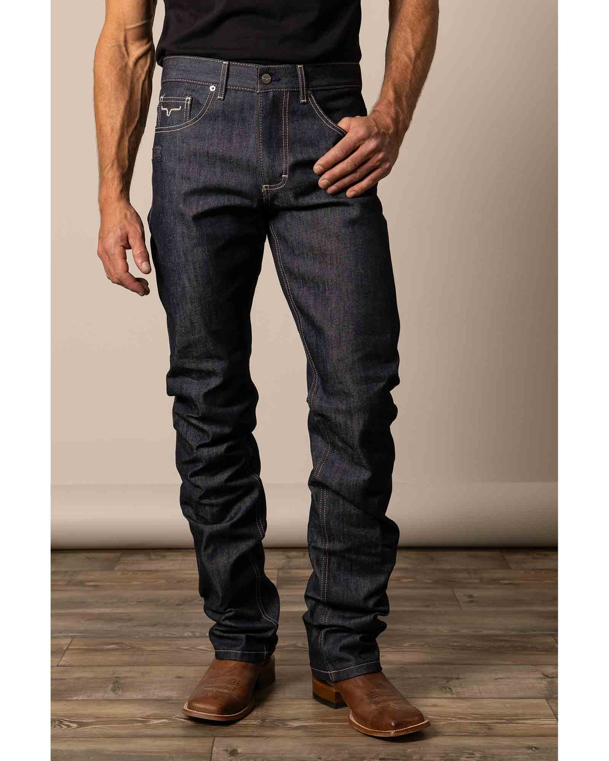 Kimes Ranch Raw James Mens Jeans, Blue
