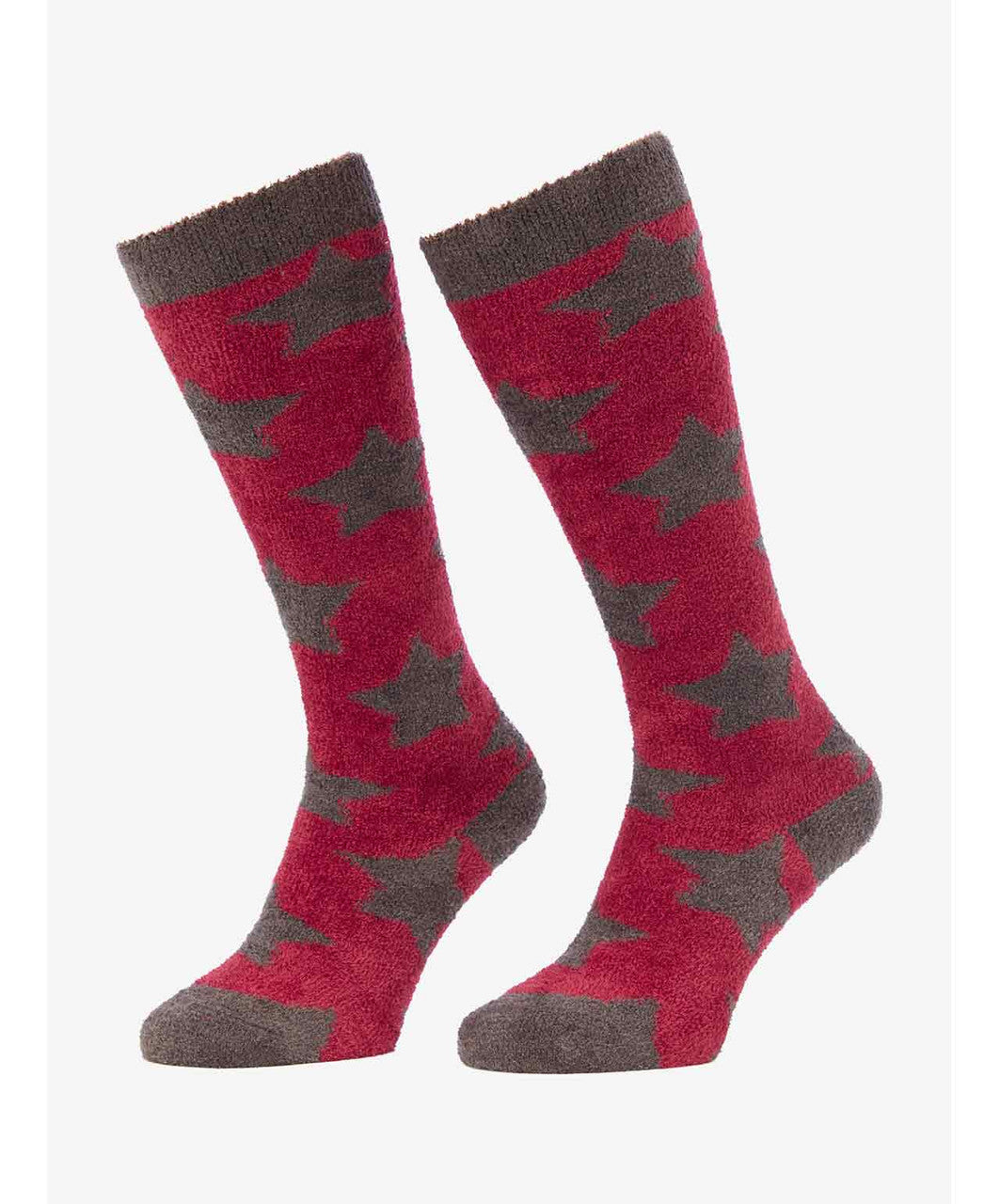 LeMieux Sasha Star Fuzzy Socks 24, Ember.
