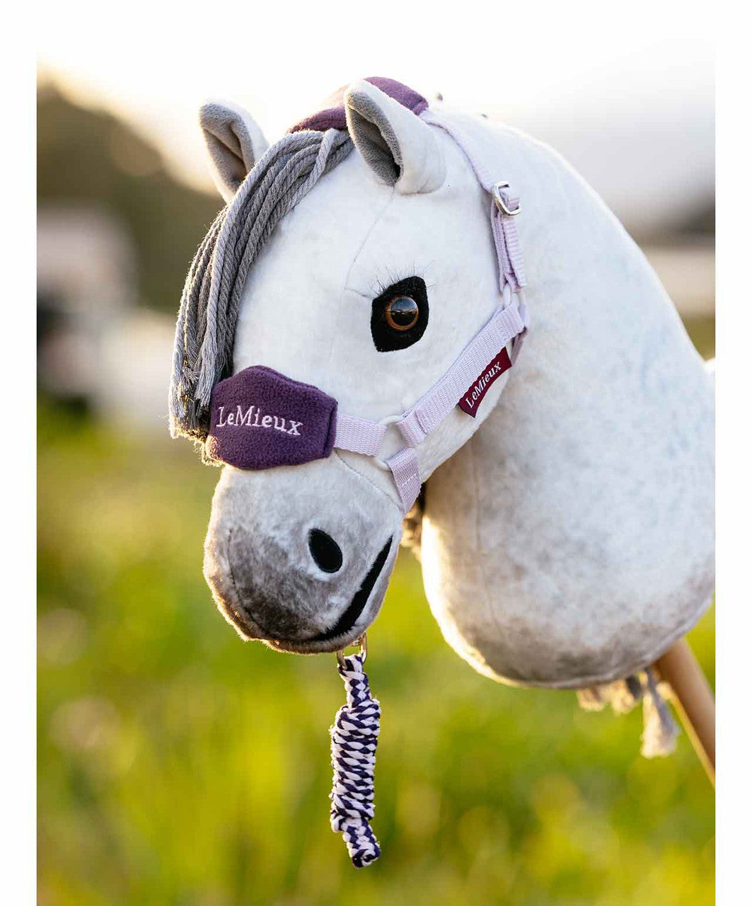 LeMieux Hobby Horse Toy Vogue Halter FW25, Lilac, lifestyle.