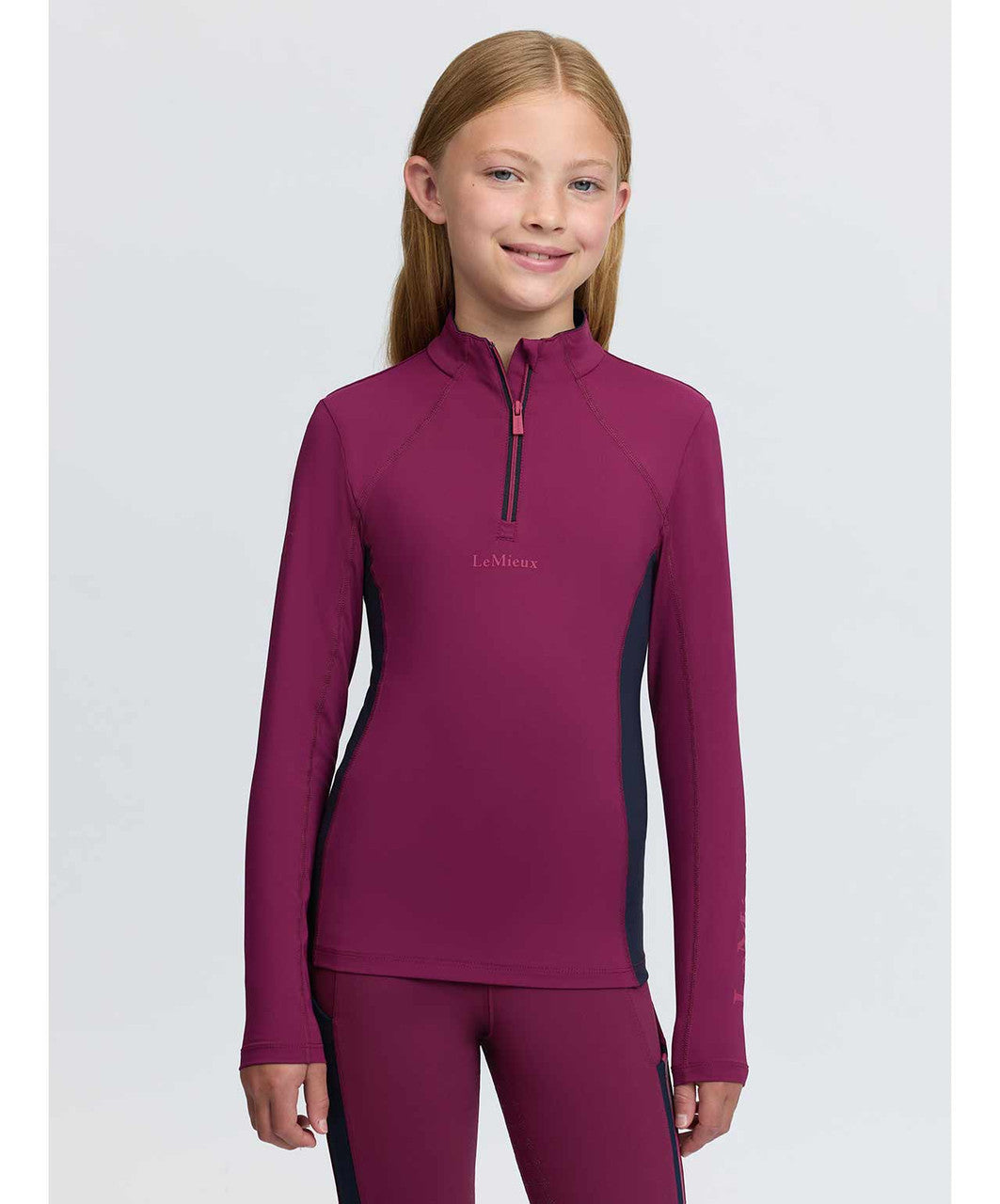 LeMieux Young Rider Classique Base Layer Top FW26, BlackBerry.