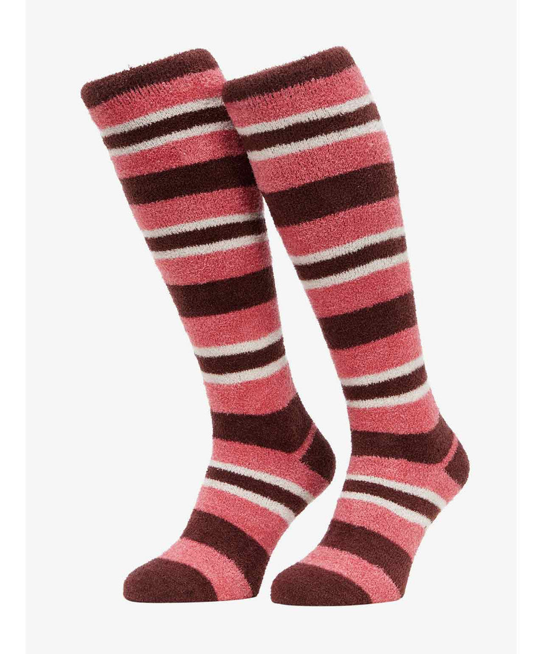 LeMieux  Sabrina Stripe Fluffy Socks FW25, Cranberry.