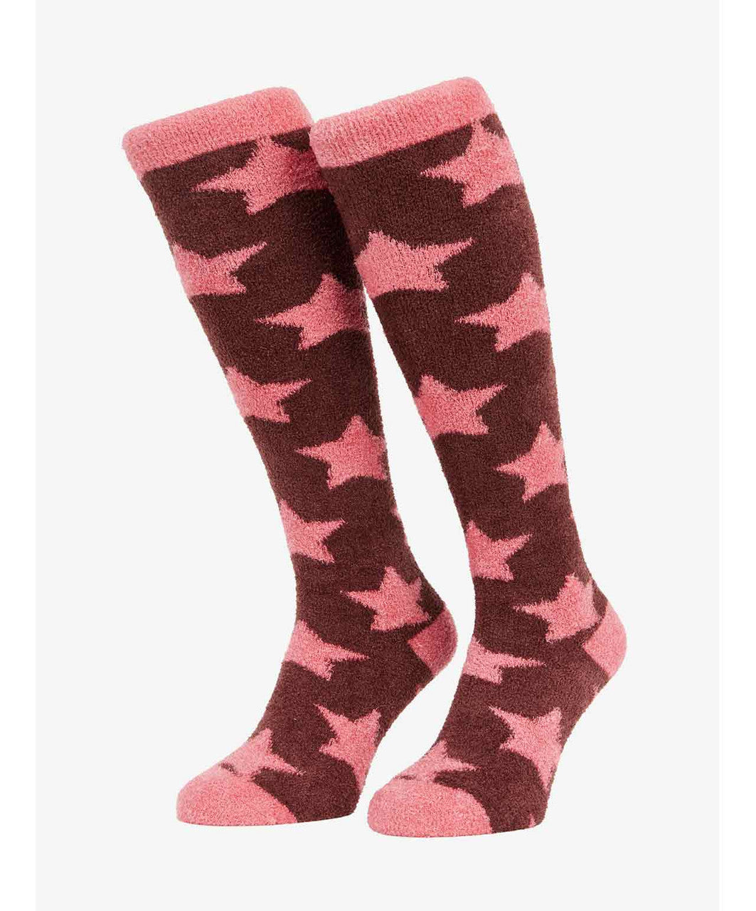LeMieux Sasha Star Fluffy Socks FW25, Damson.