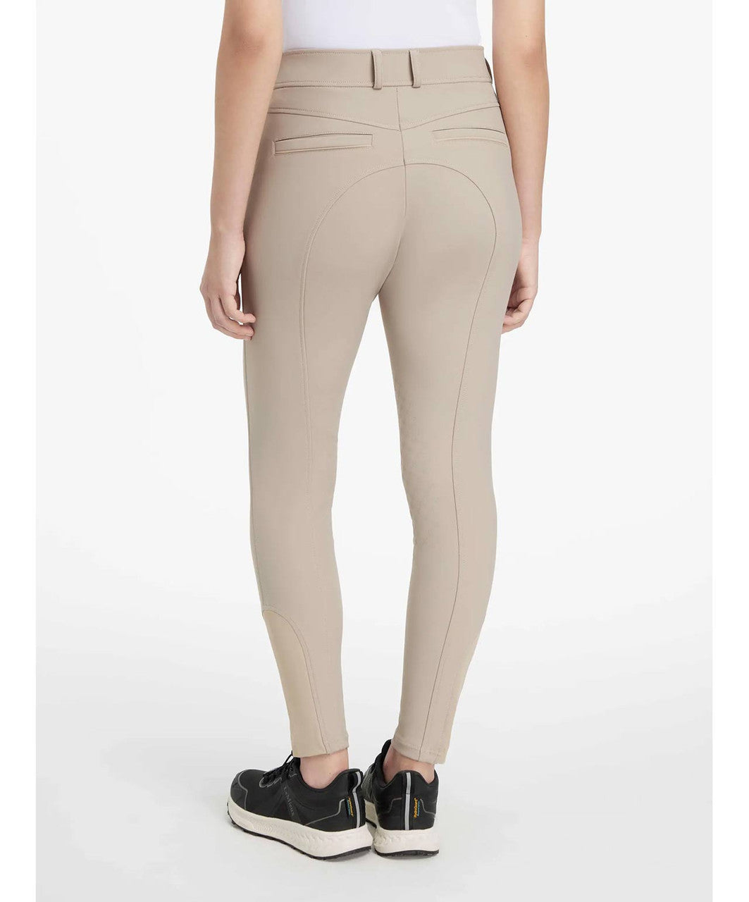 LeMieux Isabelle Ladies Knee Patch Breech, Almond, back.