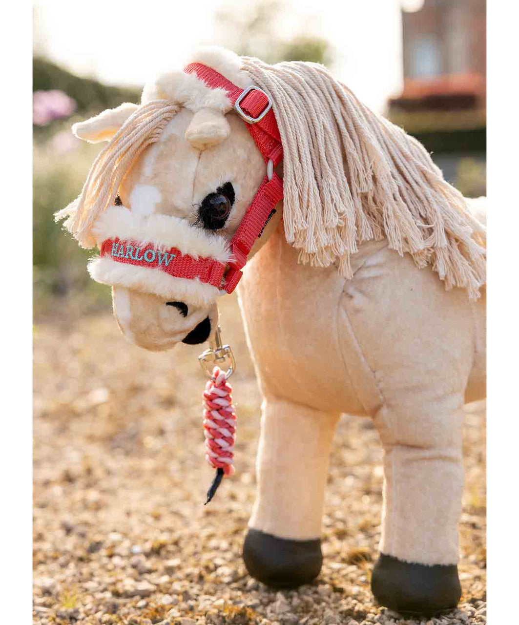 LeMieux Harlow Toy Pony Halter and Lead, Coral Crush.