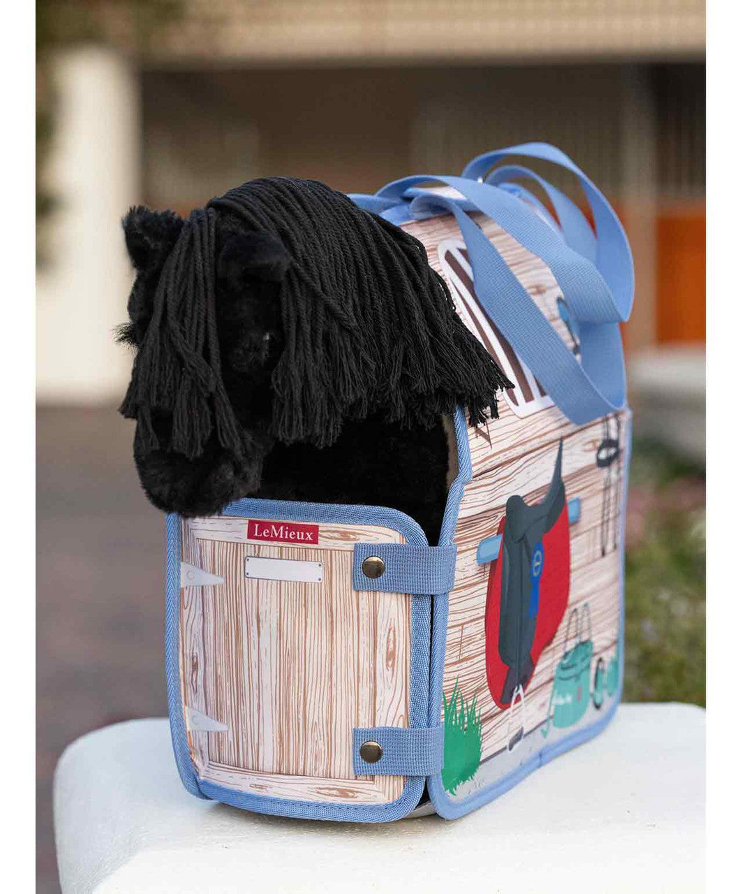 LeMieux Toy Pony Printed Carry Bag Stable, shown with Toy Pony.