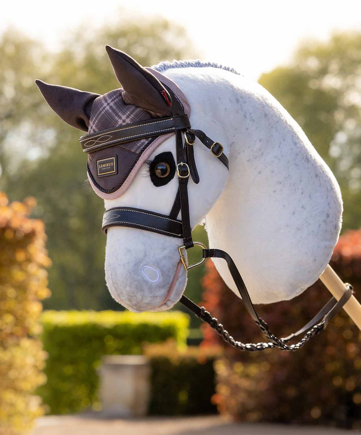 LeMieux Hobby Horse Toy Heritage Fly Veil, lifestyle. 