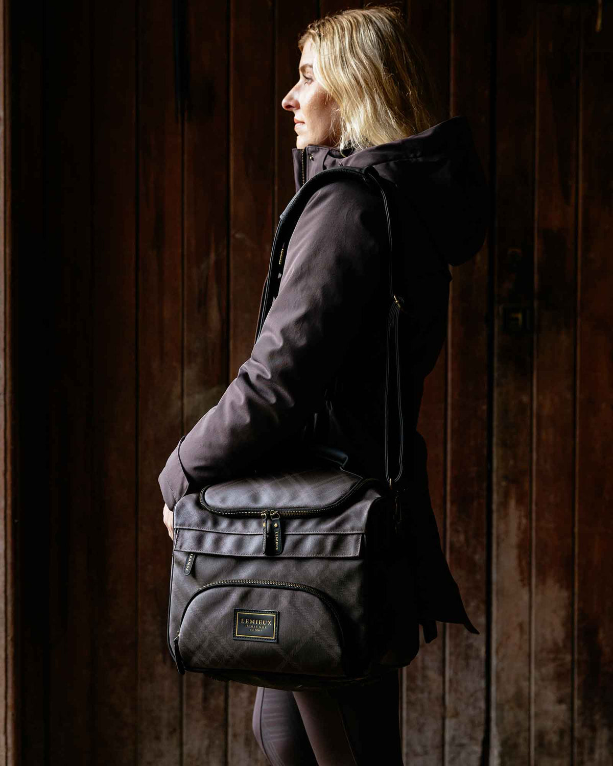 LeMieux Heritage ProKit Lite Grooming Bag, lifestyle. 
