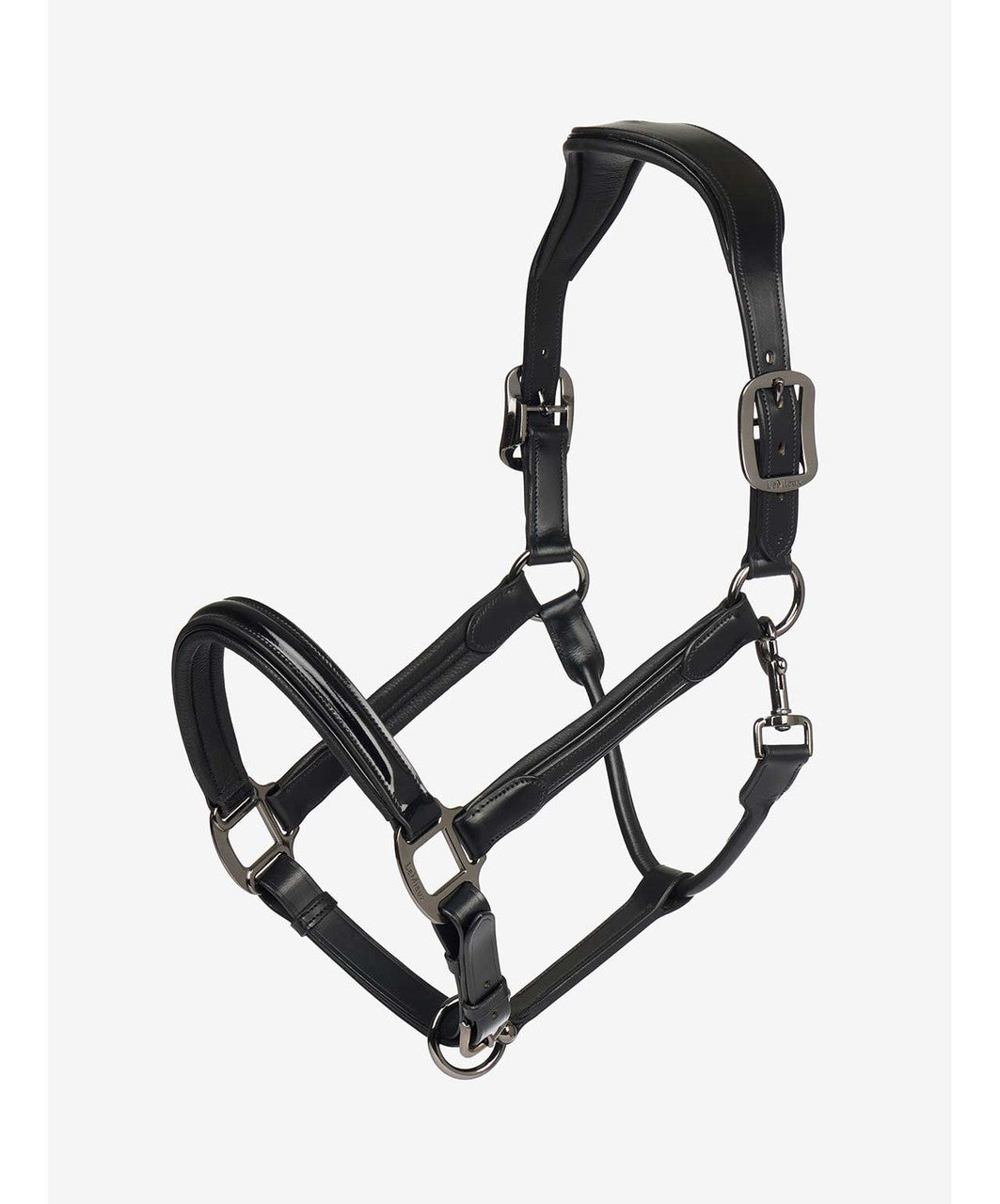 LeMieux Leather Patent Halter, Black.