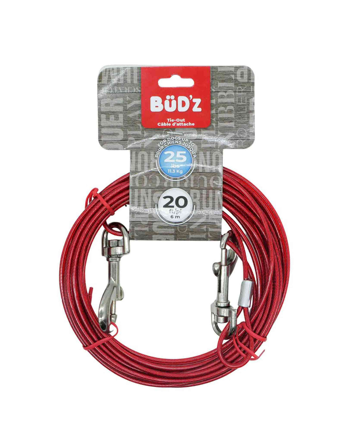 Bud'Z 20ft Dog Tie Out (Up To 25lbs)