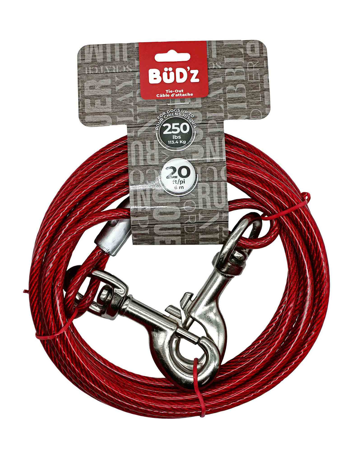 Bud'Z 20ft Dog Tie Out (Up To 250 Lbs)