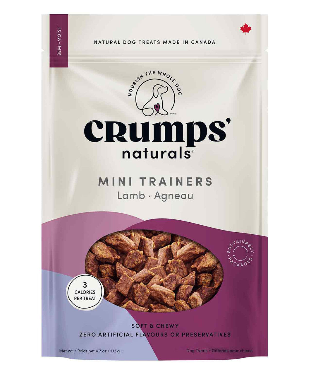 Crumps Mini Trainers Lamb Semi Moist Dog Treats 4.7 oz.