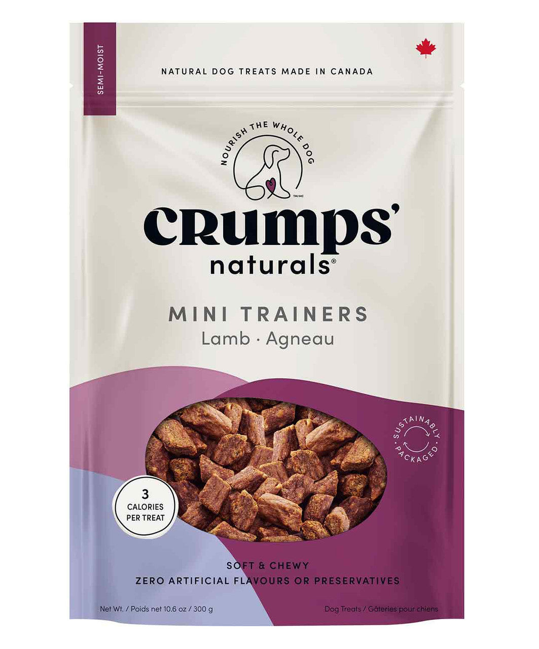 Crumps Mini Trainers Lamb Semi Moist Dog Treats, 10.5oz.