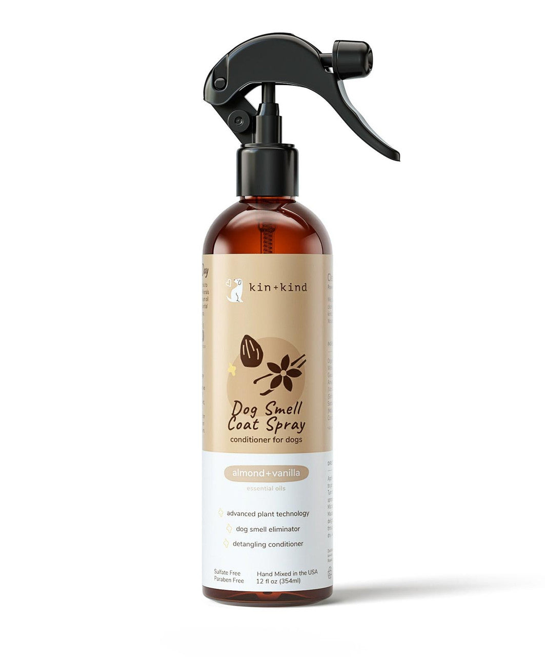 Kin + Kind Dog Smell Coat Spray - Almond+Vanilla - 12oz.