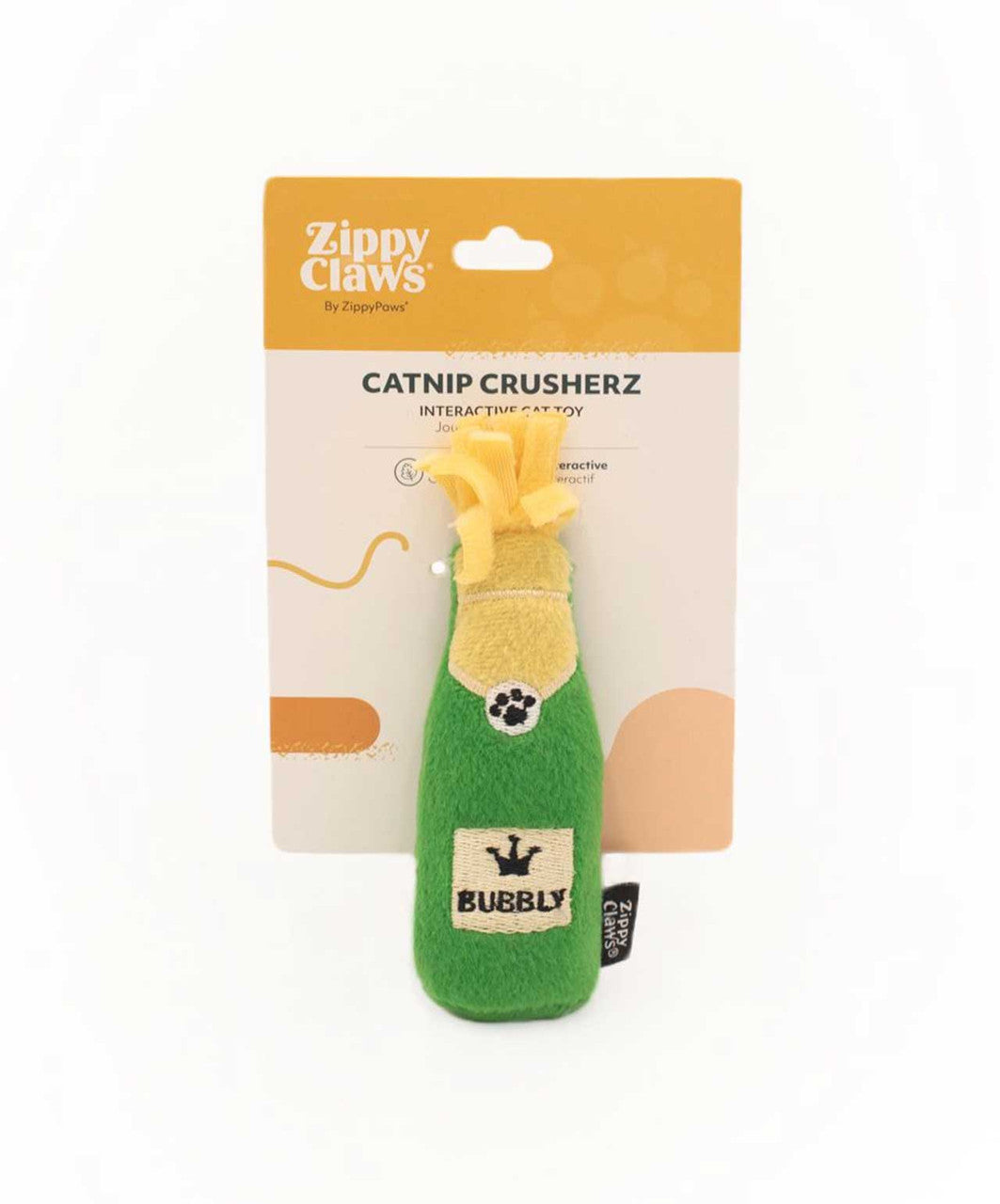ZippyClawz Catnip Crusherz Plush Cat Toy, Bubbly.