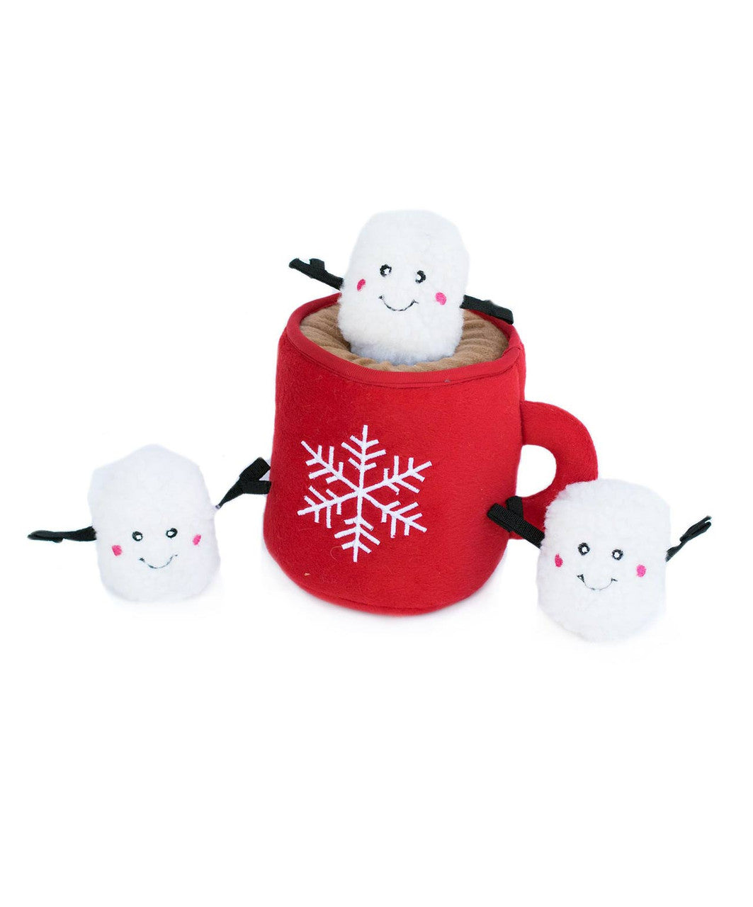 Zippy Paws Holiday Burrow - Hot Cocoa Plush Dog Toy.