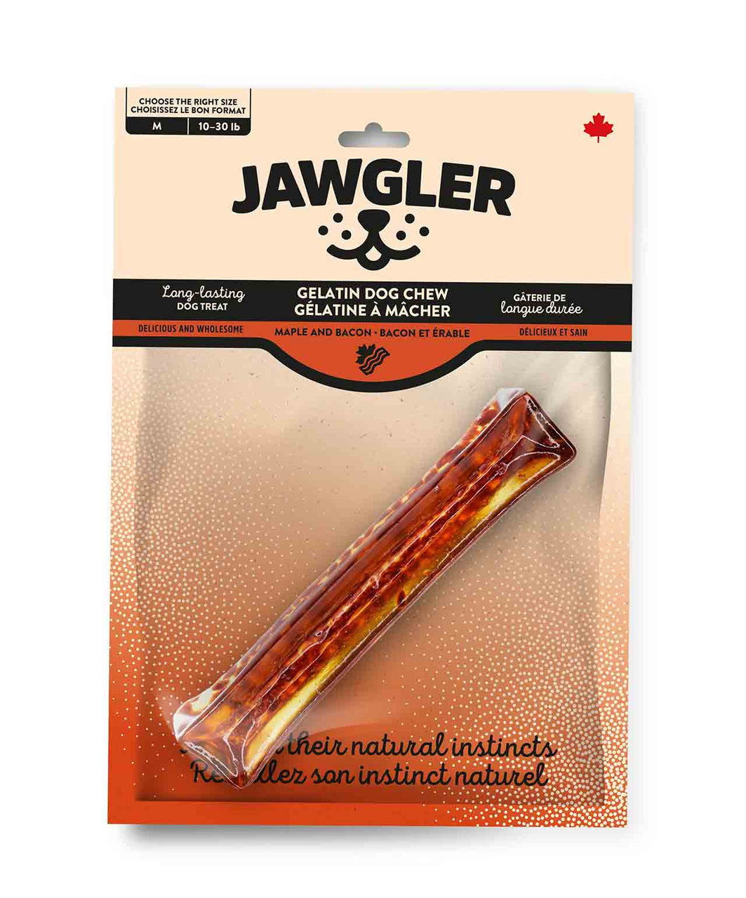 Jawgler Bacon/Maple Gelatin Dog Chew, Medium.