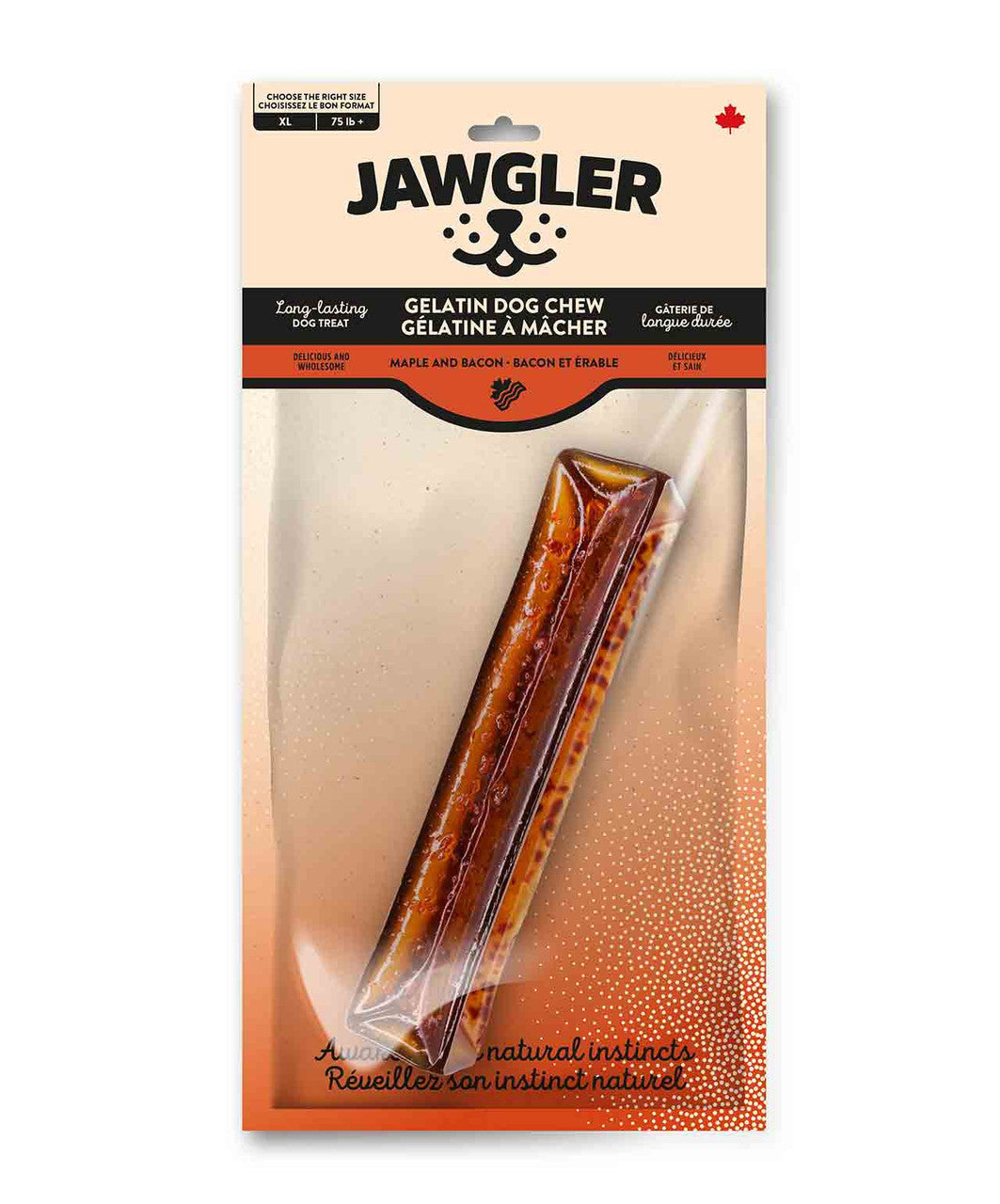 Jawgler Bacon/Maple Gelatin Dog Chew X-Large.