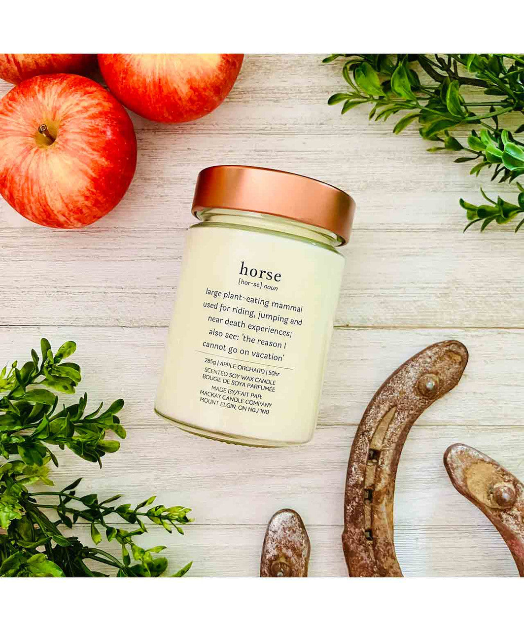 MacKay Large Library Jar Candle, Quote, Apple.