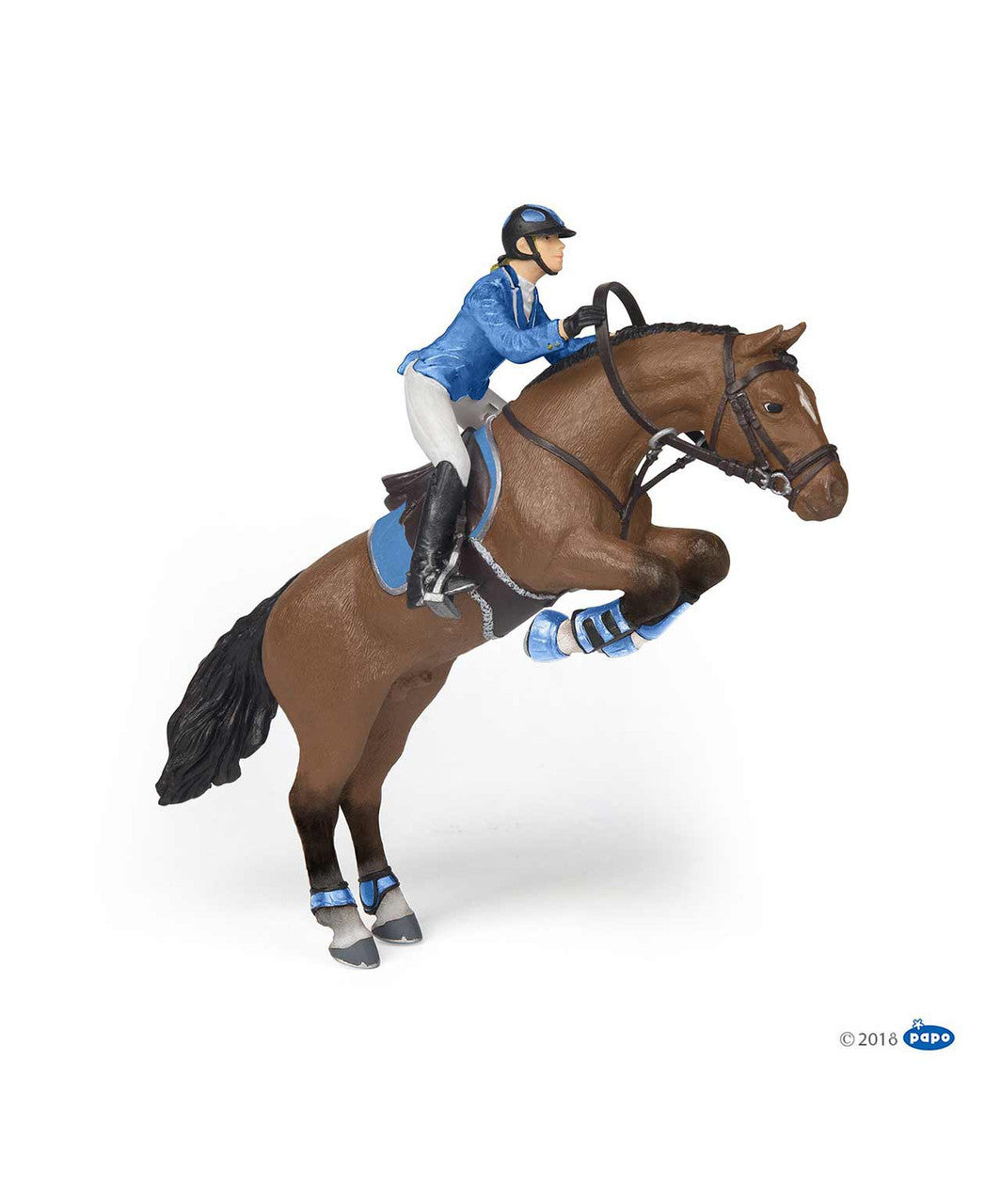 Papo Toy Jumping Horse with Female Rider.
