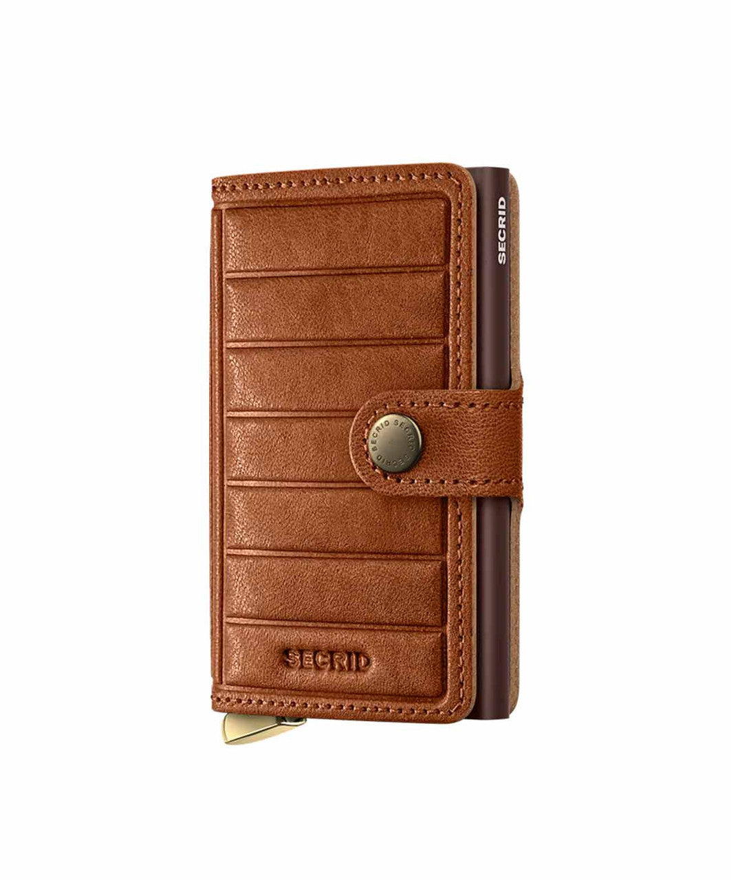 Secrid Miniwallet Emboss Lines Premium+, Cognac.