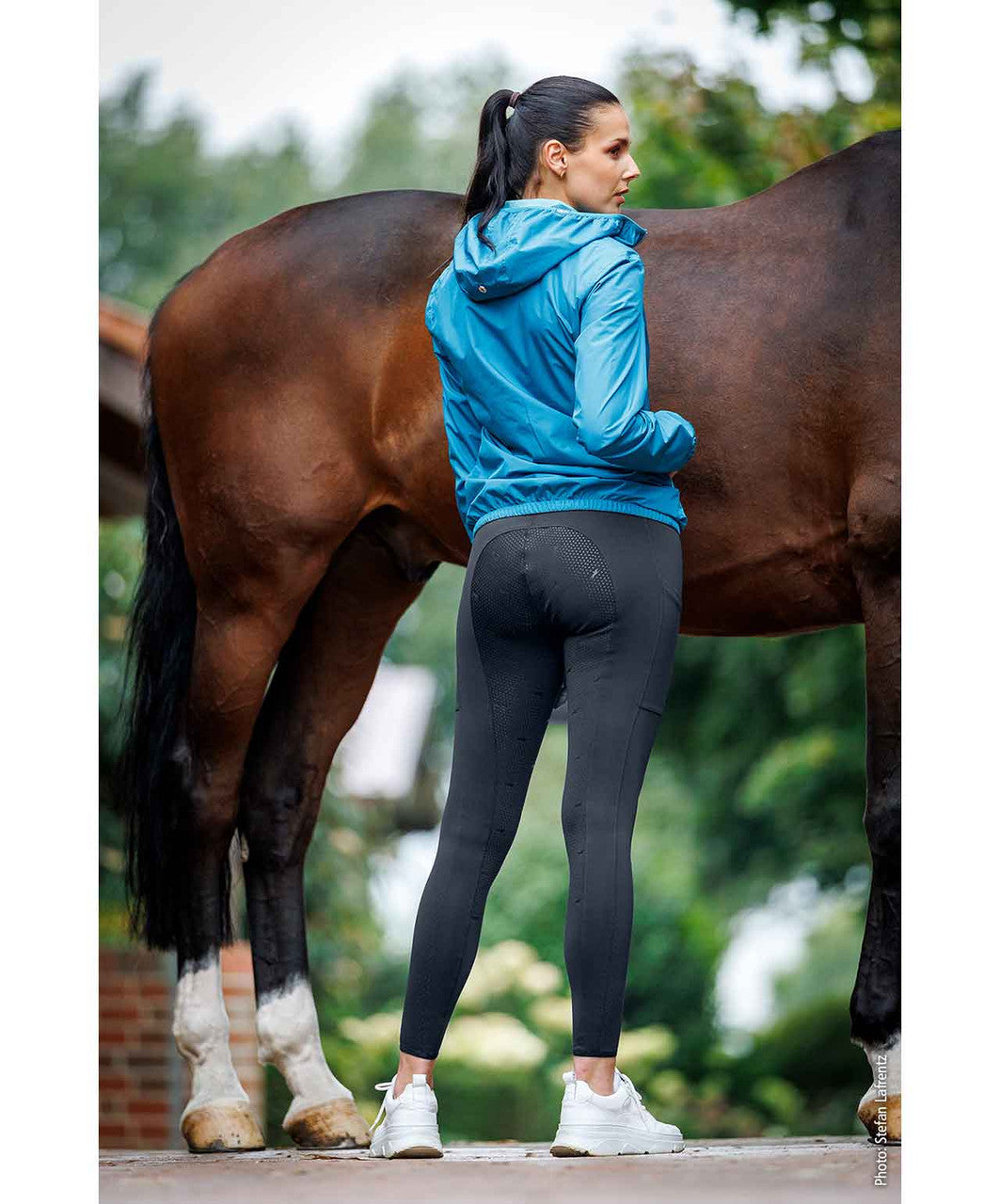 Schockemohle Sports SPAir Sporty Ladies Full Seat Riding Tights, Black, back.