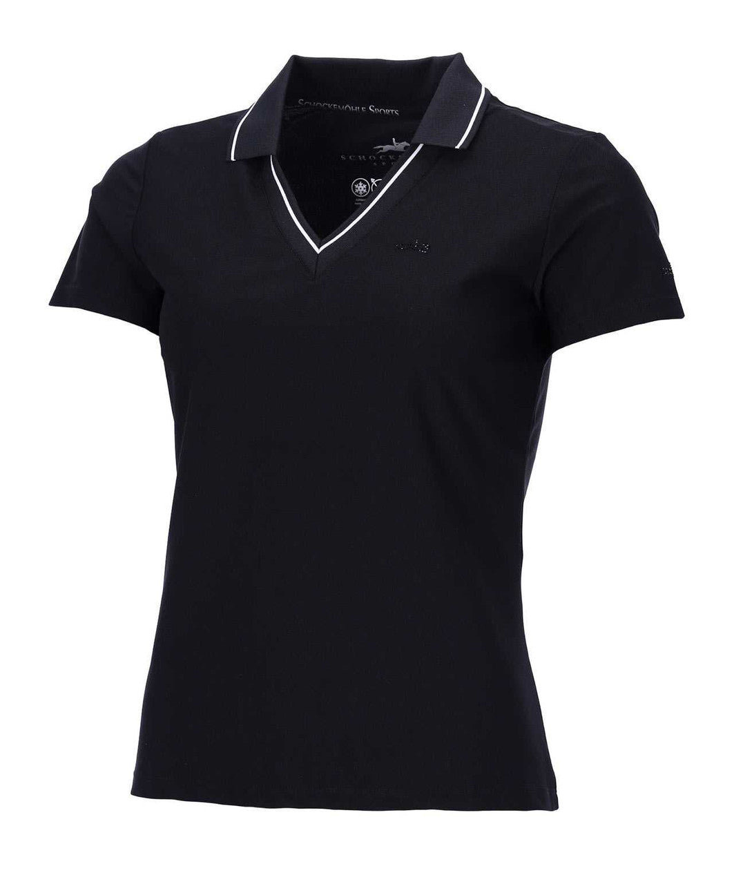 Schockemohle Sports SPMiley Style Ladies Polo Shirt, black.